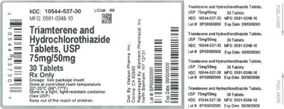75-50mg 30ct (Label Triamterene Hydrochlorothiazide Tabs 75mg 50mg Bpi(10544 537 30) Watson(0591 0348 10) Rev0)